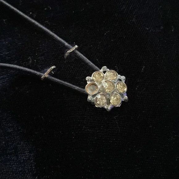 VTG 40’s Navy Blue Velvet Hearts Heart Rhinestones Fascinator Hat - Picture 9 of 9